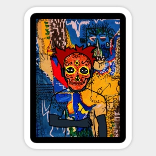 Dive into the Streets - A MaleMask NFT with MexicanEye Color and Street Art Background Sticker